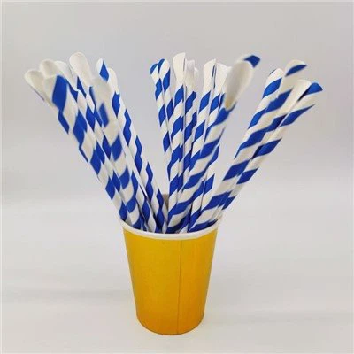 Striped Spoon Paper Straw